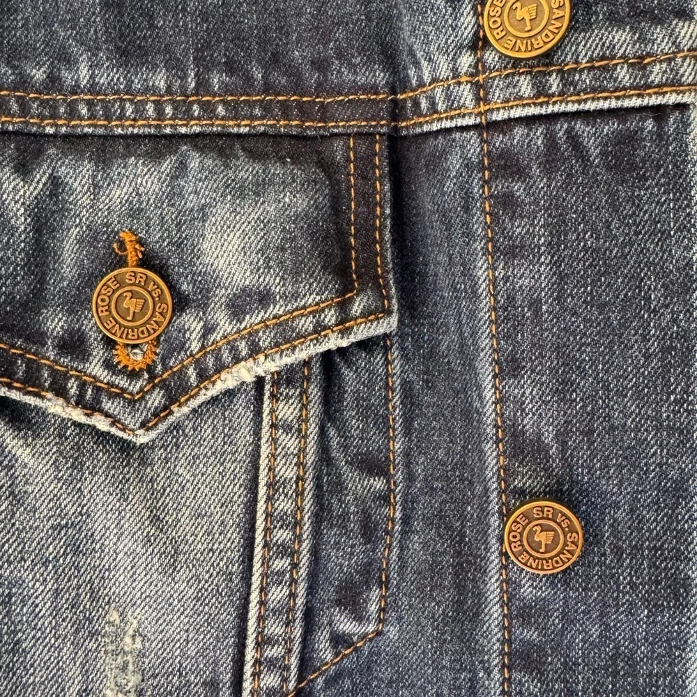 FREE PEOPLE X SANDRINE ROSE NWT MEDIUM JEAN JACKET - Picture 5 of 5
